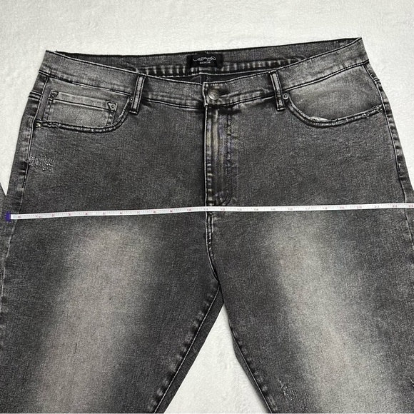 Ed Hardy Tiger Men's Jeans Slim Taper 39 x 31 Black/Grey Zipper-fly NWOT - Picture 11 of 15
